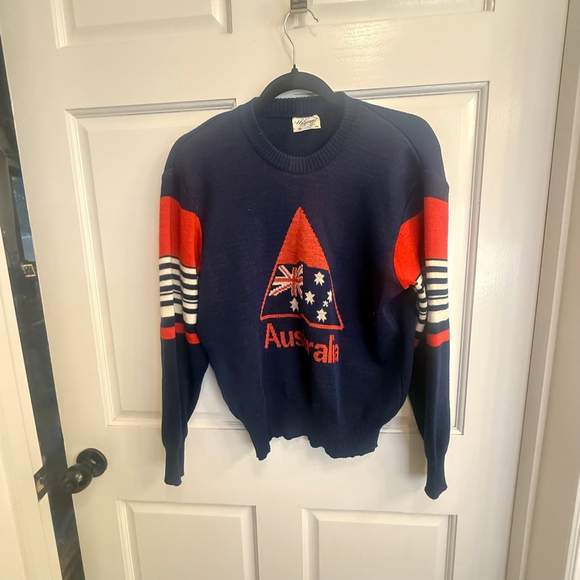 Vintage Men's HySport Australia Ski Sweater Size S Blue